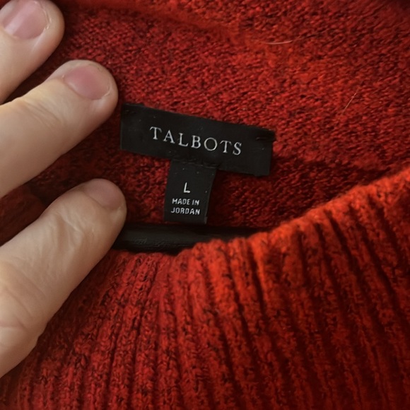 Talbots Plus Red Long Sleeved Women's Tunic Button Neck Sweater L - Picture 3 of 4